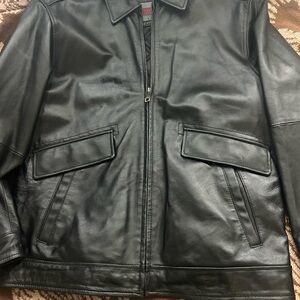 Vintage Men's Black Leather Jacket